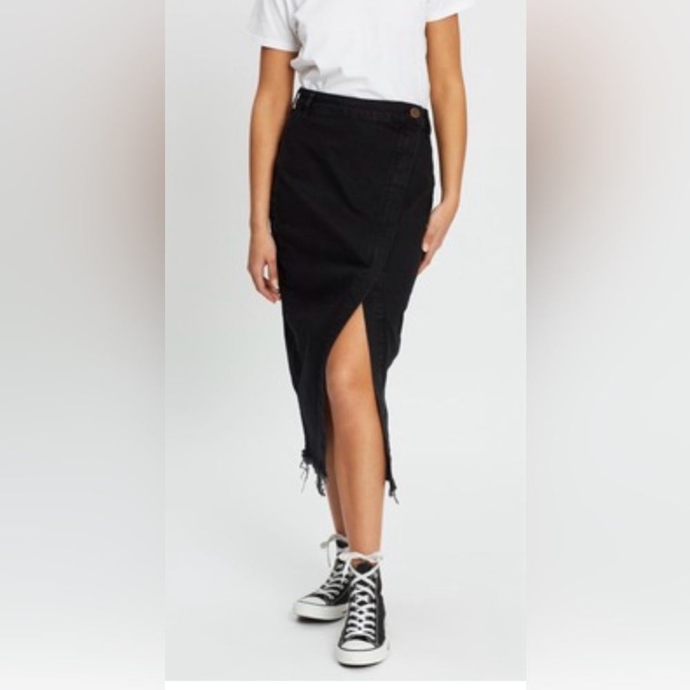 One Teaspoon Society Denim Skirt 26 NWT |Distressed| Festival Boho